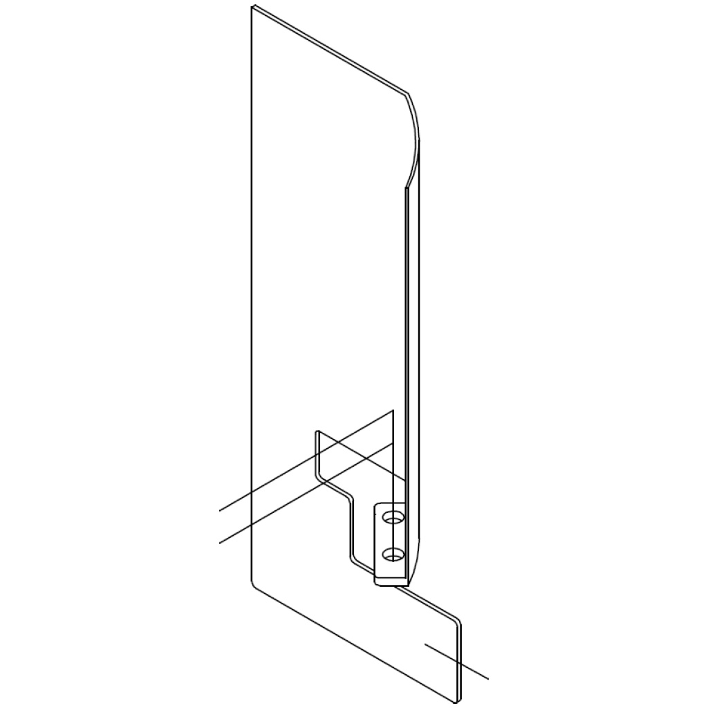 Fence-side chip-deflector plate for woodworking machinery – Part 1090