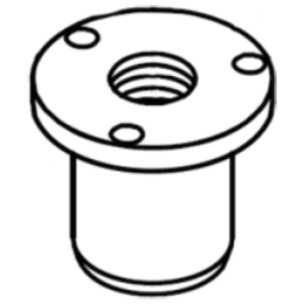Line drawing of bronze bushing M12 × 1.75, 42 mm OD, 37 mm long – LC001753S