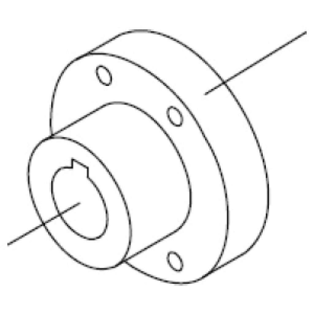 Line drawing of flange 80 × 30 × 48 mm for woodworking machinery – Part LF000008