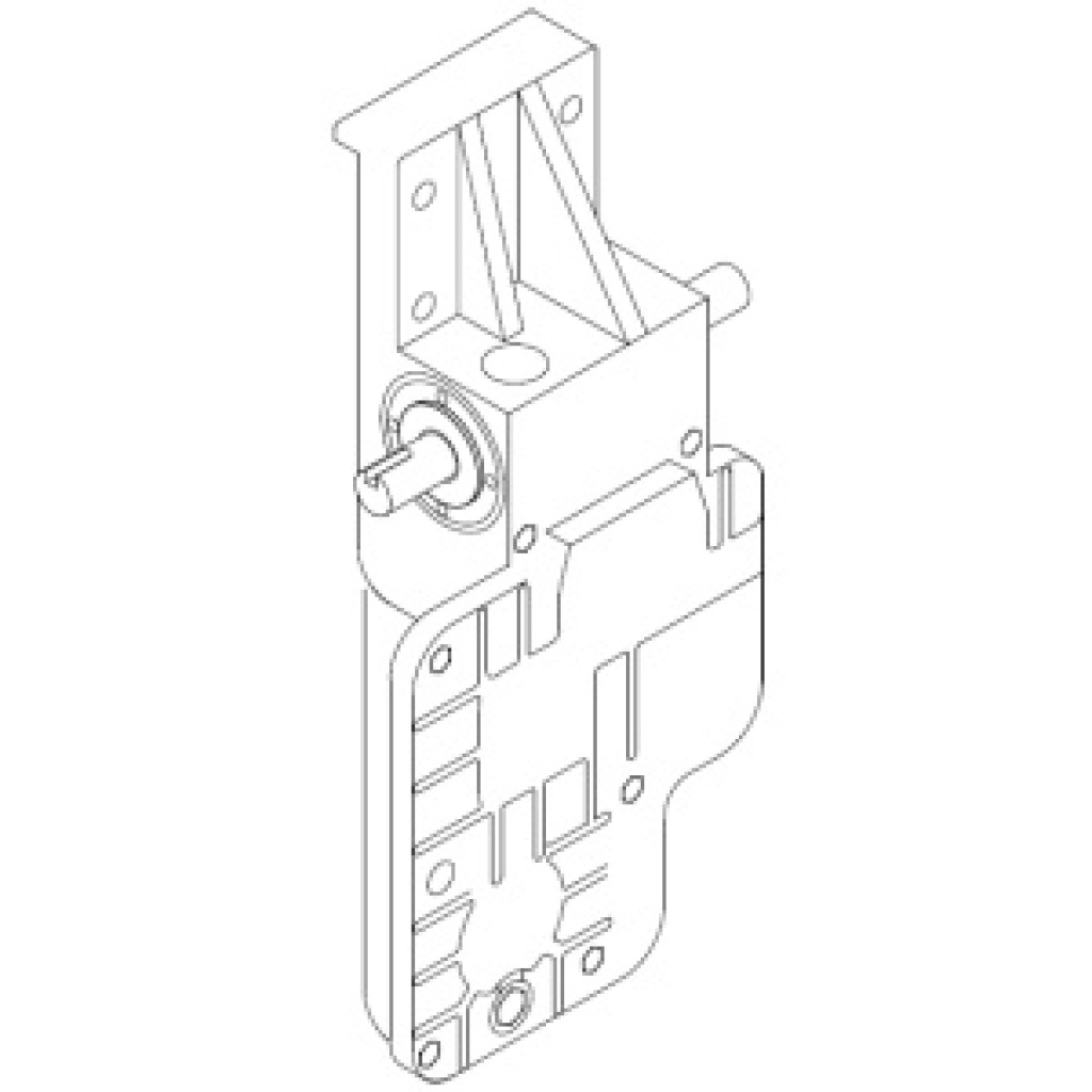Line drawing of Type 2R gearbox, 1 to 15 ratio, with extended output shaft – Part 0238B