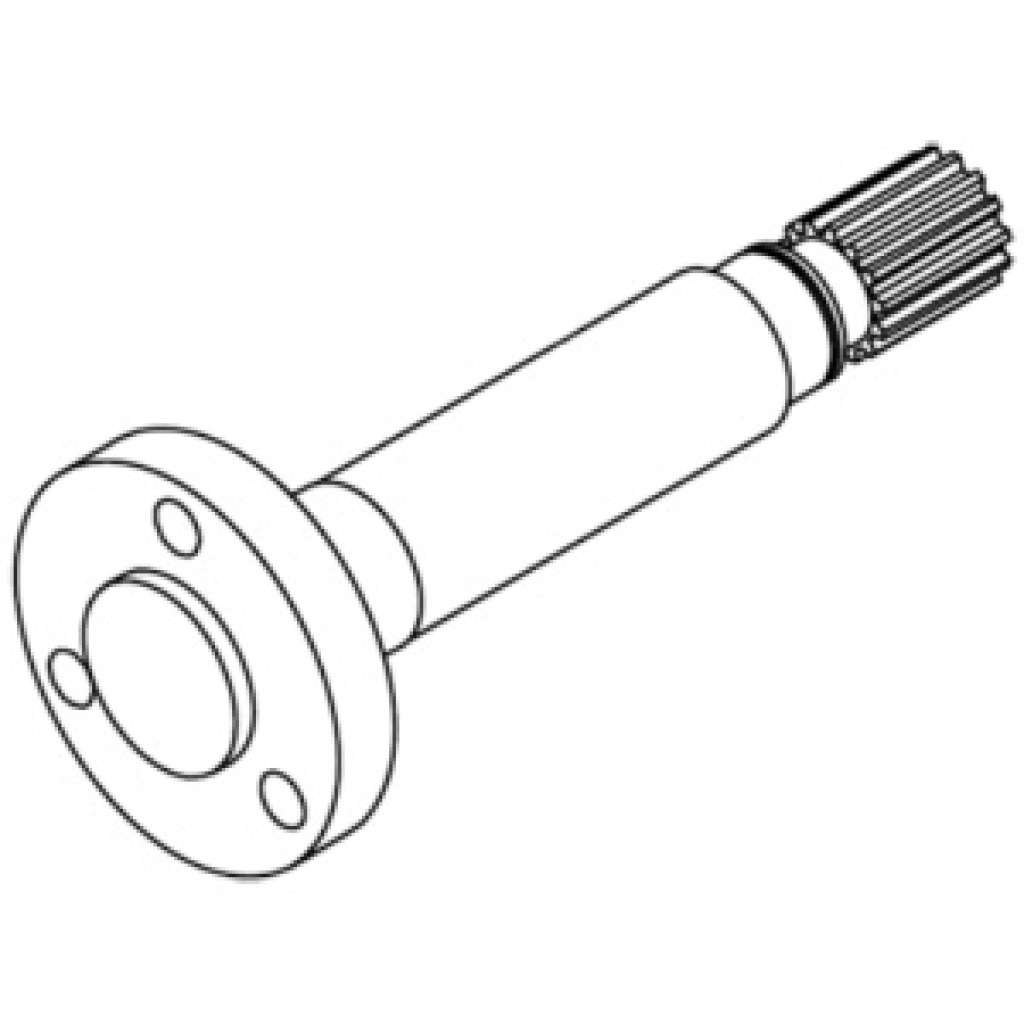 Technical drawing of hoisting roll shaft Ø35 mm × 183 mm with flange and spline – Part 0291