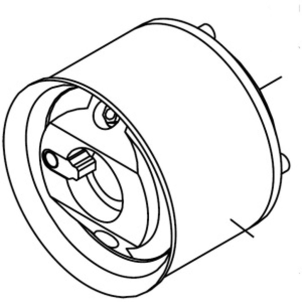 Line drawing of hydraulic outboard bearing Ø40 mm × Ø140 mm – Part 0006LS