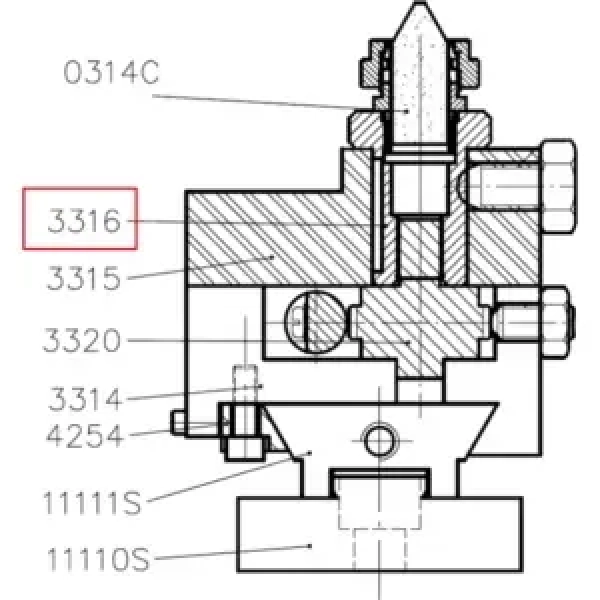 Cross-section diagram showing brass nut 3316 in Leadermac jointer assembly