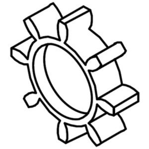 55 mm plastic star insert for universal drive coupling – Part 1291