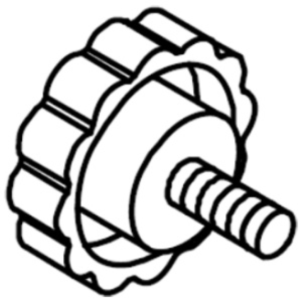 Plastic star knob with threaded stud – Part 0084H