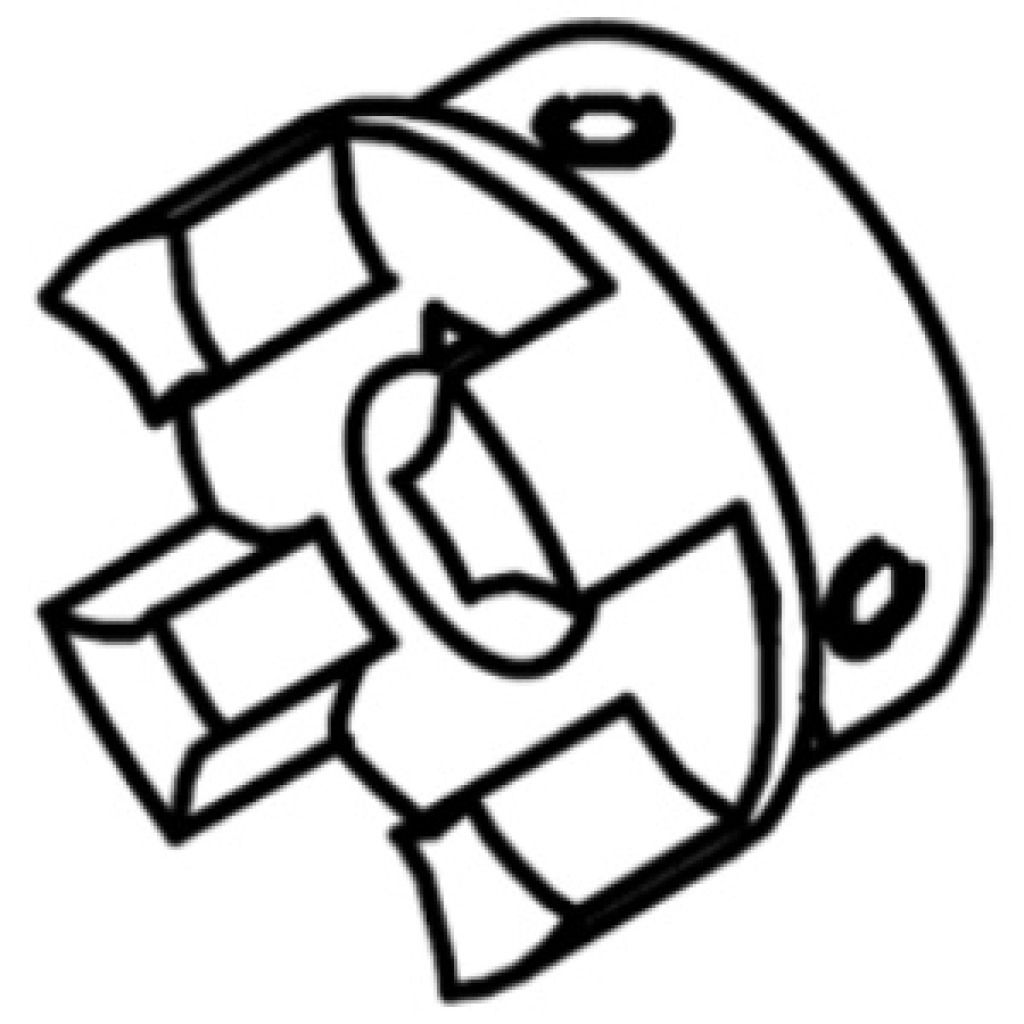 Rigid shaft coupling Ø22 × 55 × 37 mm for woodworking machinery – Part 2666