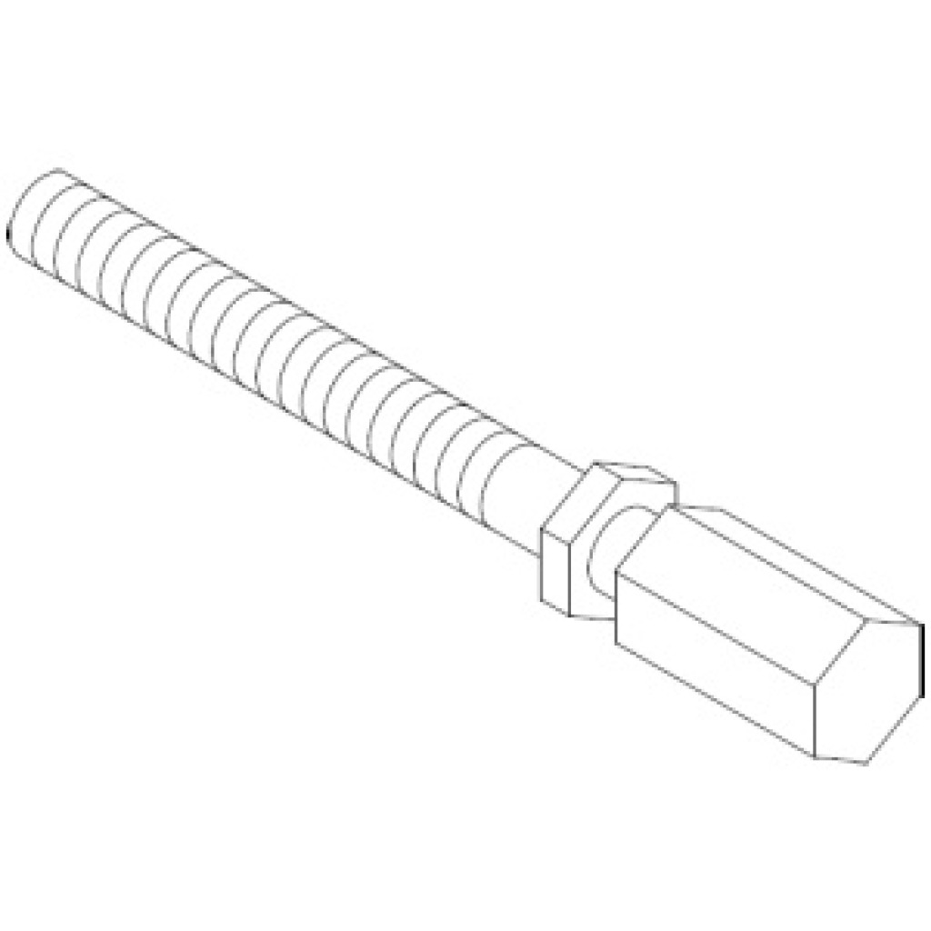 Line drawing of square key 100 × 12.7 × 12.7 mm – Part 0533