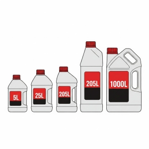 Bed & Drip Lubrication system for industrial woodworking machinery, available in 5L, 25L, 205L, and 1000L sizes