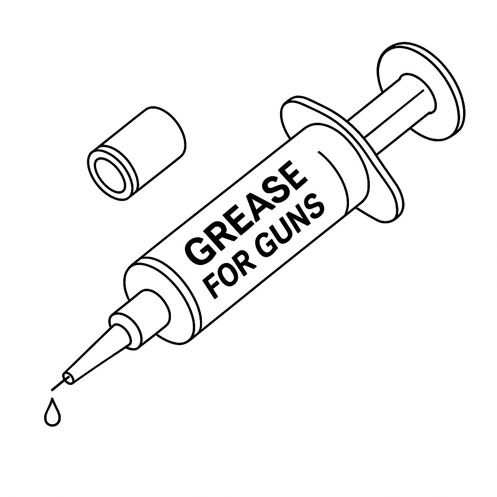 Tube of premium grease for guns used in high‑pressure lubrication
