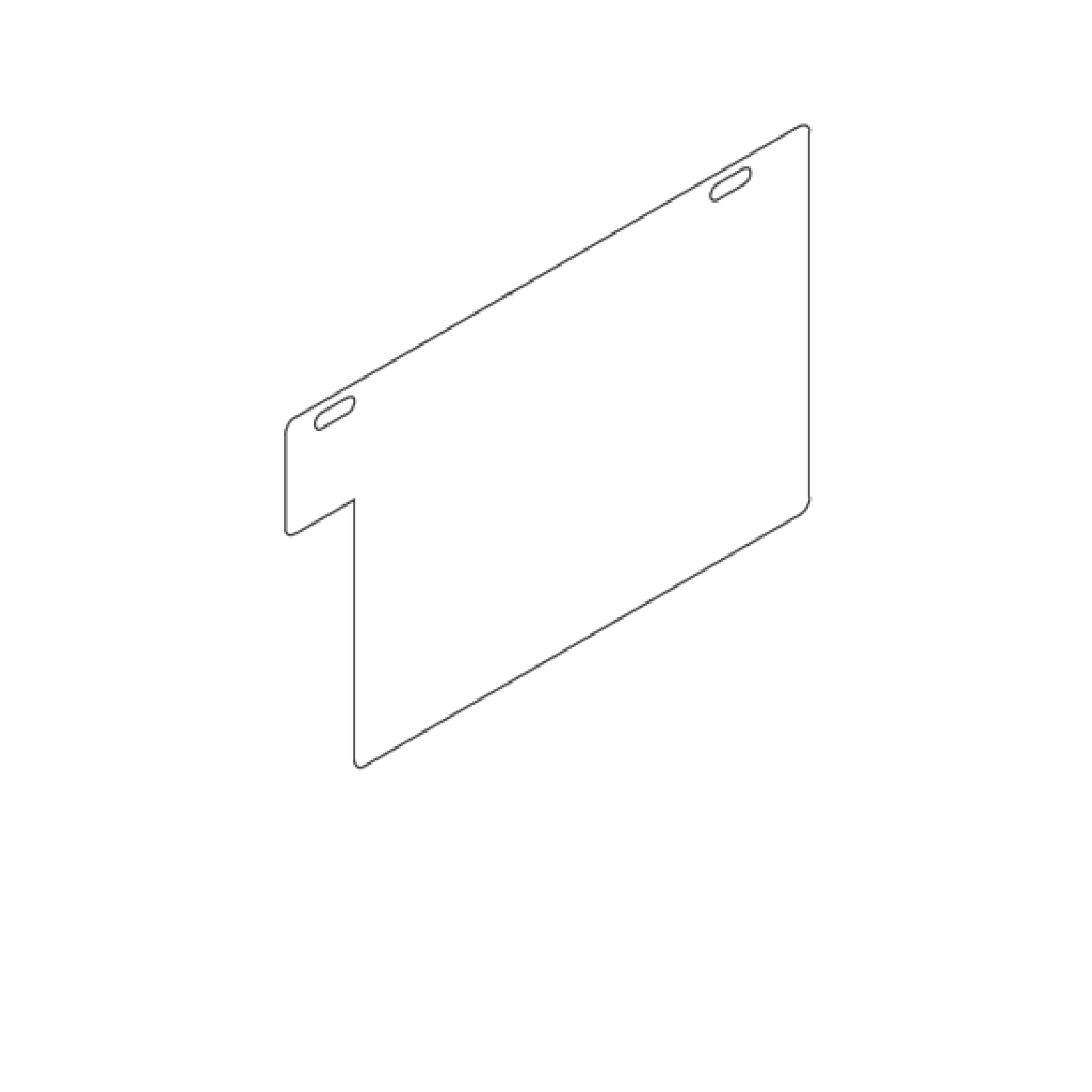 Chip deflector plate 265 × 180 × 0.8 mm for woodworking machinery – Part 0984